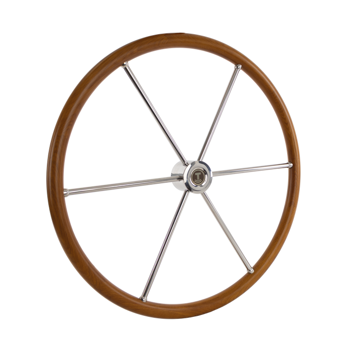 Talamex Stuurwiel teak/rvs 6-spaaks 500 mm