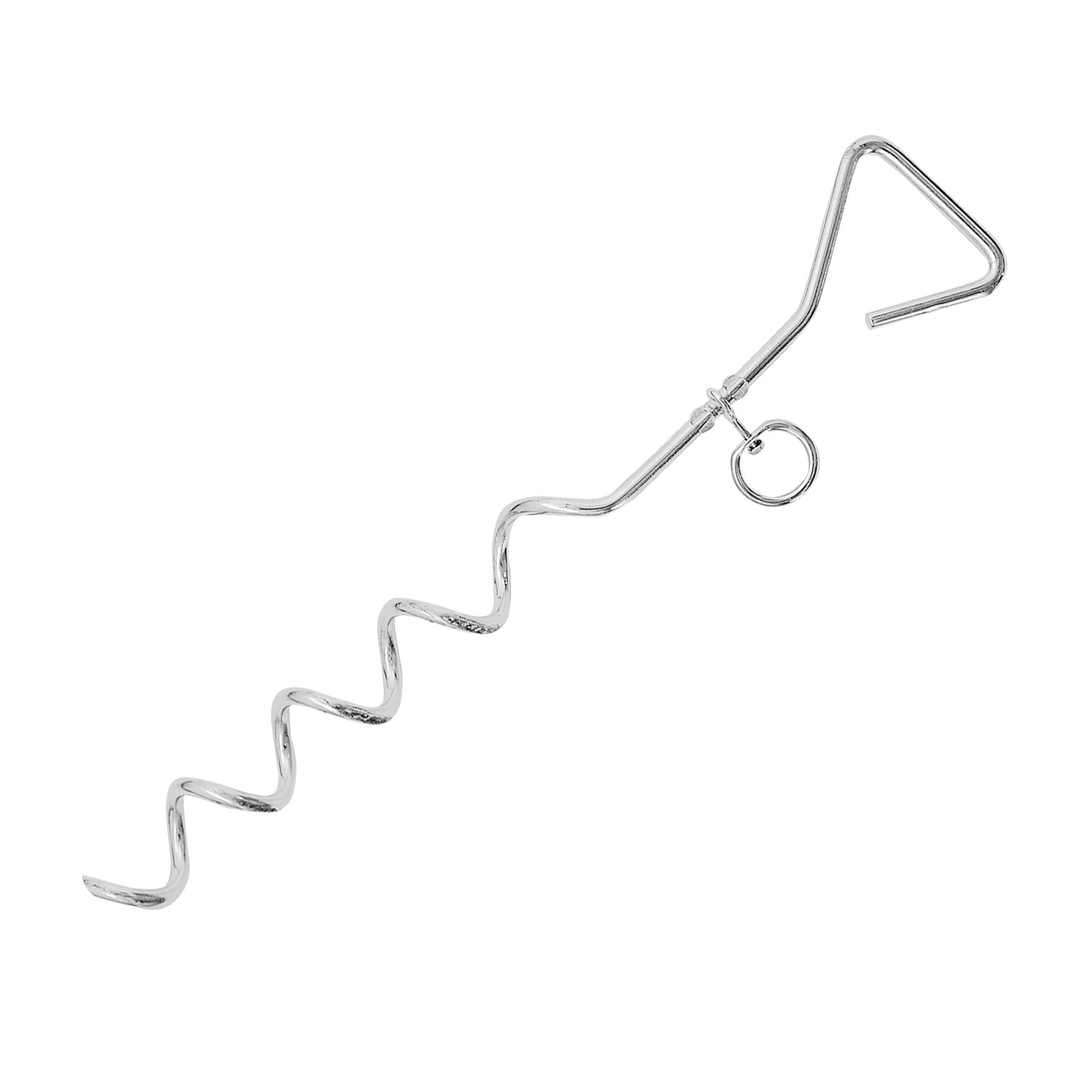 Grondanker spiraal met oog rvs 420mm