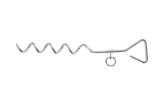 Grondanker spiraal met oog rvs 420mm